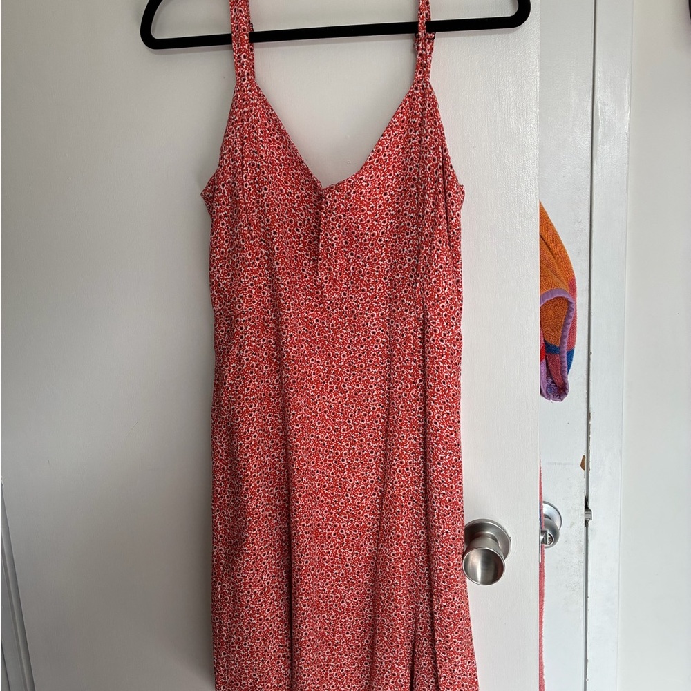 Women's Red Floral Slip Dress